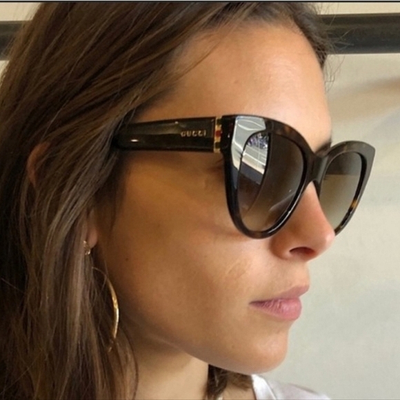 NWD$495 GUCCI GG0460S 001 Black Grey Gradient Cat Eye UV Protection Sunglasses - Picture 5 of 16